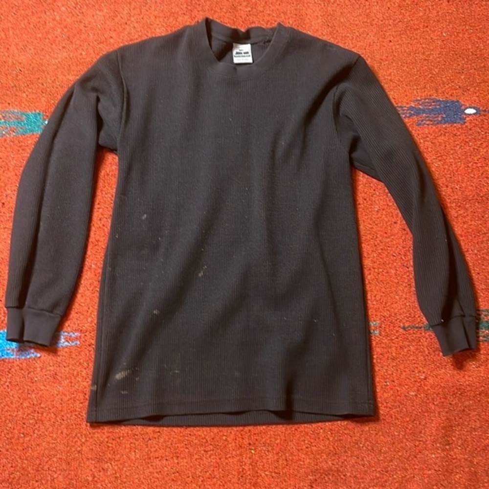 John Son Y2K Thermal Mens Size‎ L Super Heavy Weight Black Distressed 90's